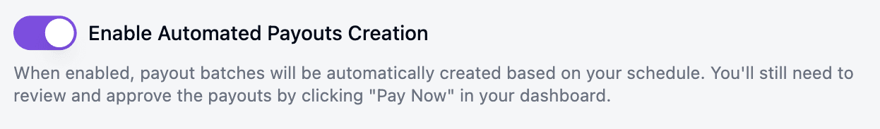 Automated payout interface