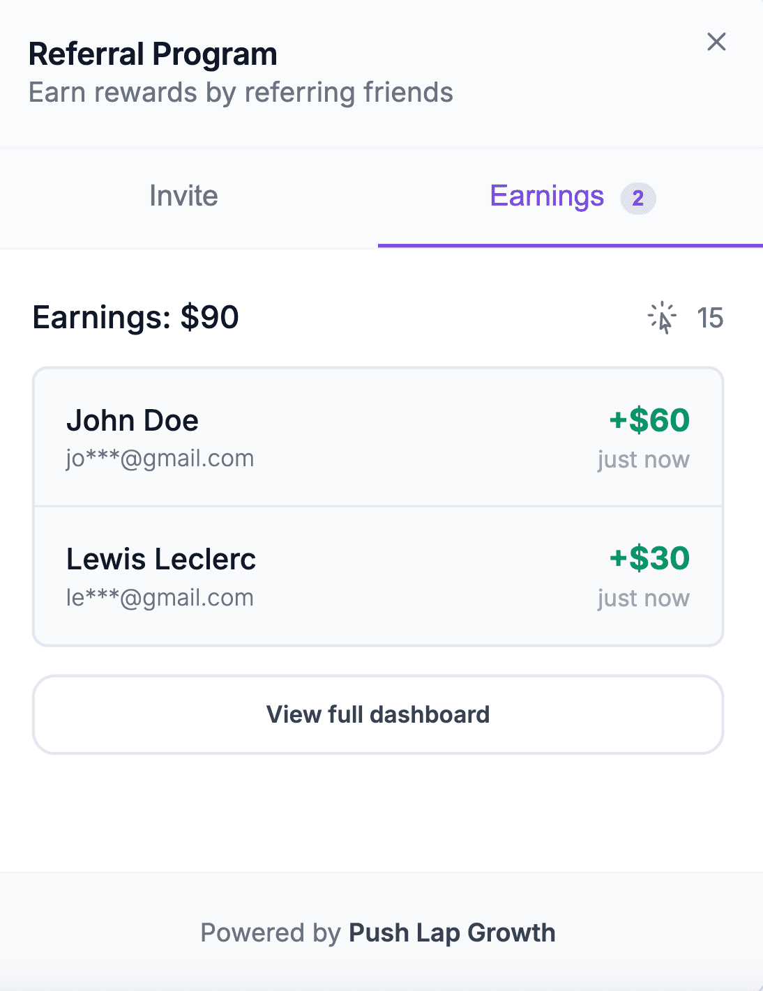 User management dashboard